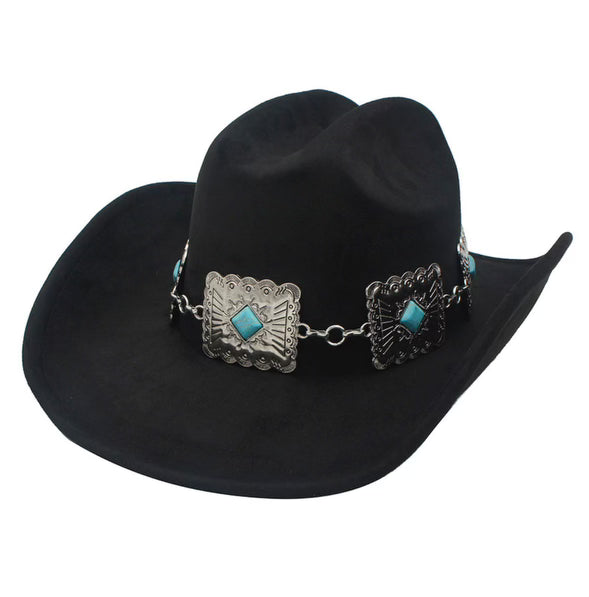 Western Cowgirl Black Concho Hat