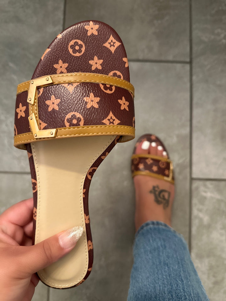 Jovana Patterned Sandal - Brown