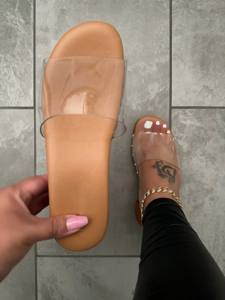 Clear Strap Studded Mule Platform Block Heel Sandals-Aspen