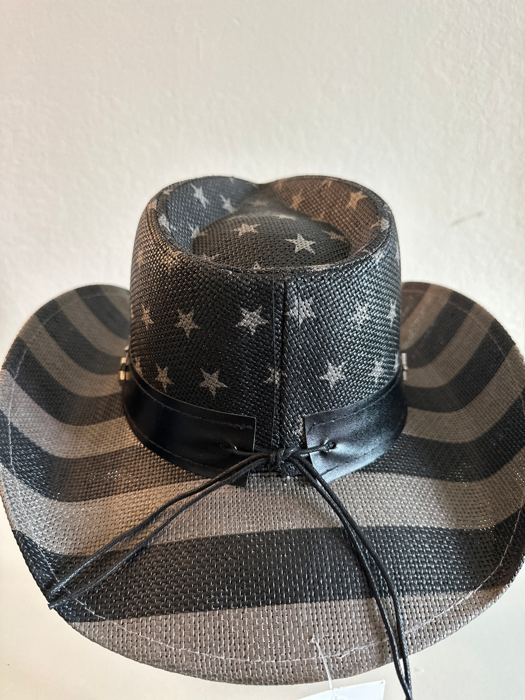 Black and White Patriotic American Flag Cowboy Hat