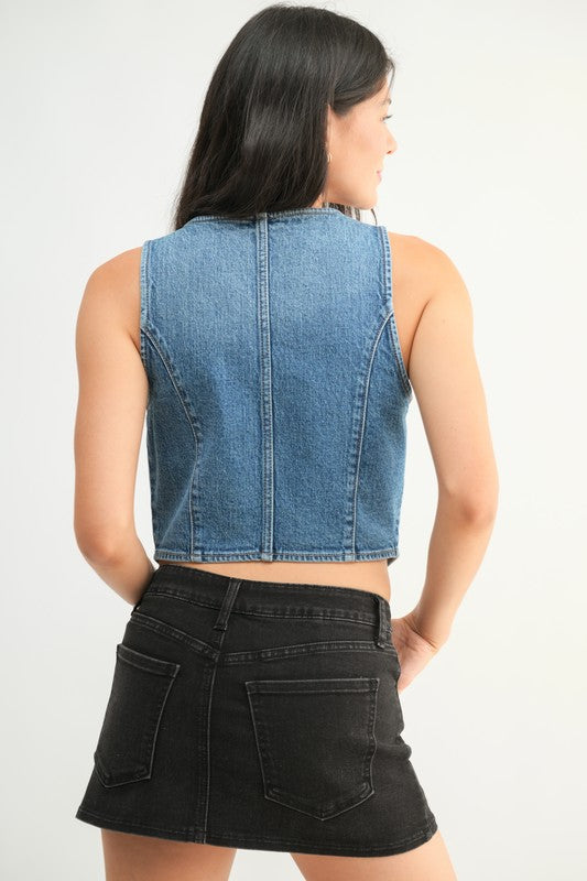 Western Boho Denim Vest