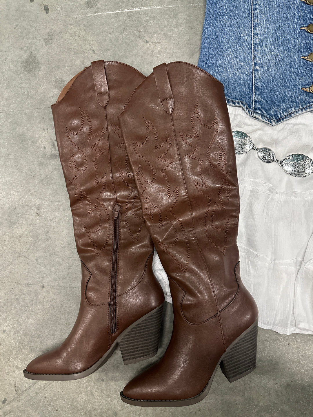 Western Classic Brown Cowboy Boots – Blake