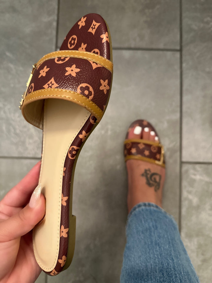 Jovana Patterned Sandal - Brown