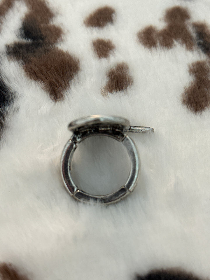 Western Style Boot with Turquoise Stone Ring