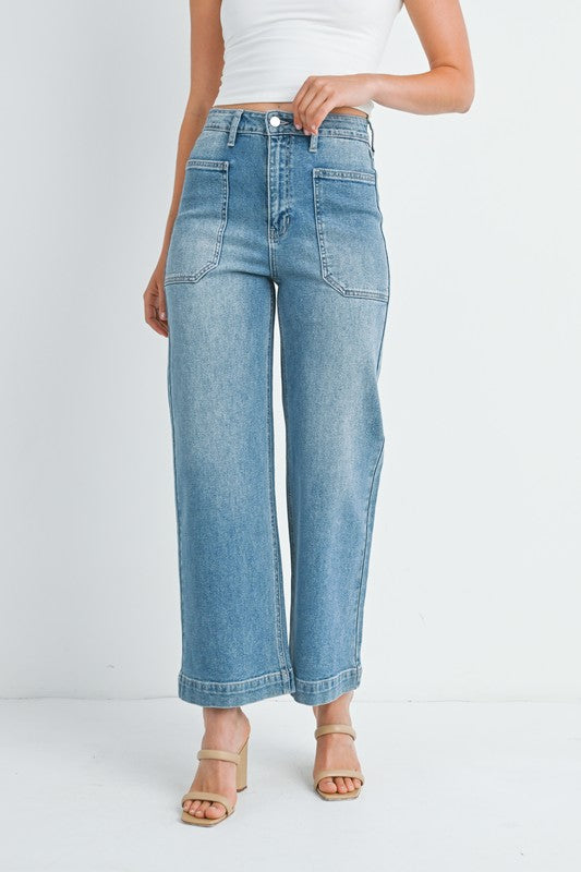 Mid Denim Utility Pants