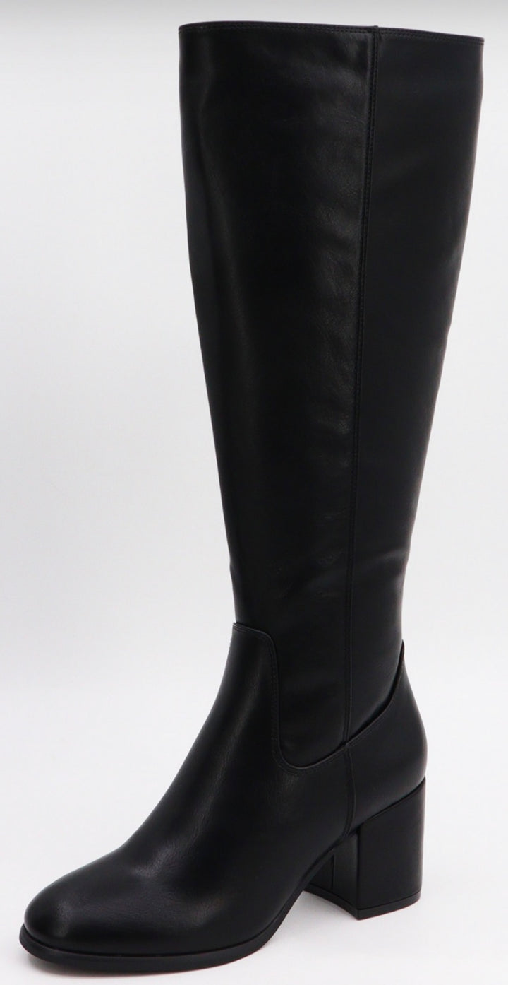 Nicole Black Chunky Heel Knee High Boot