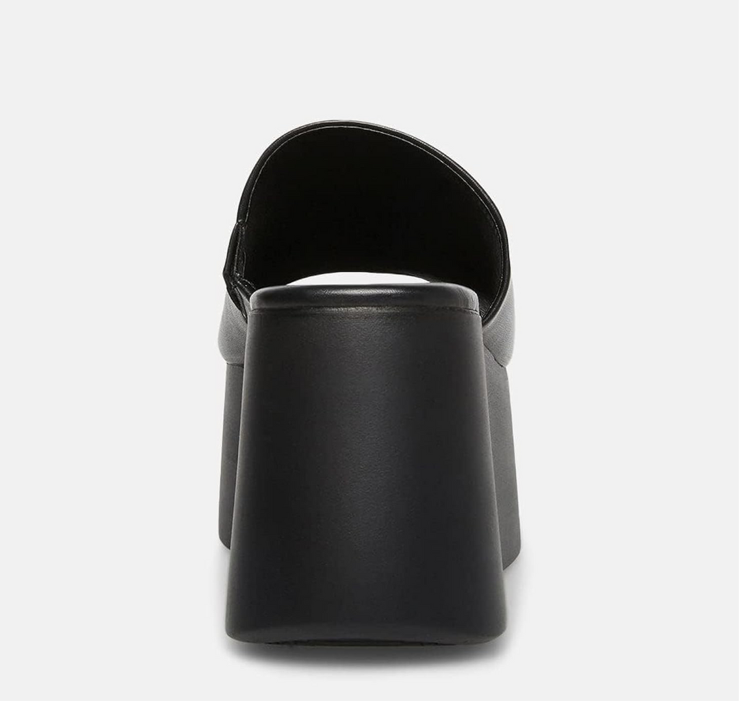 Black Platform Mule Sandals- Nelly