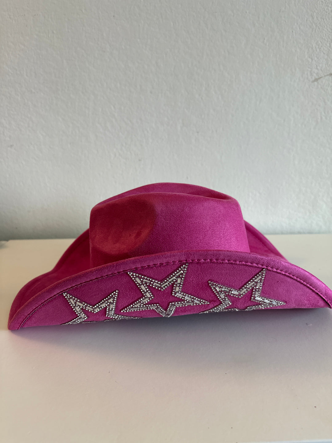 Fuchsia Star-Embellished Cowboy Hat