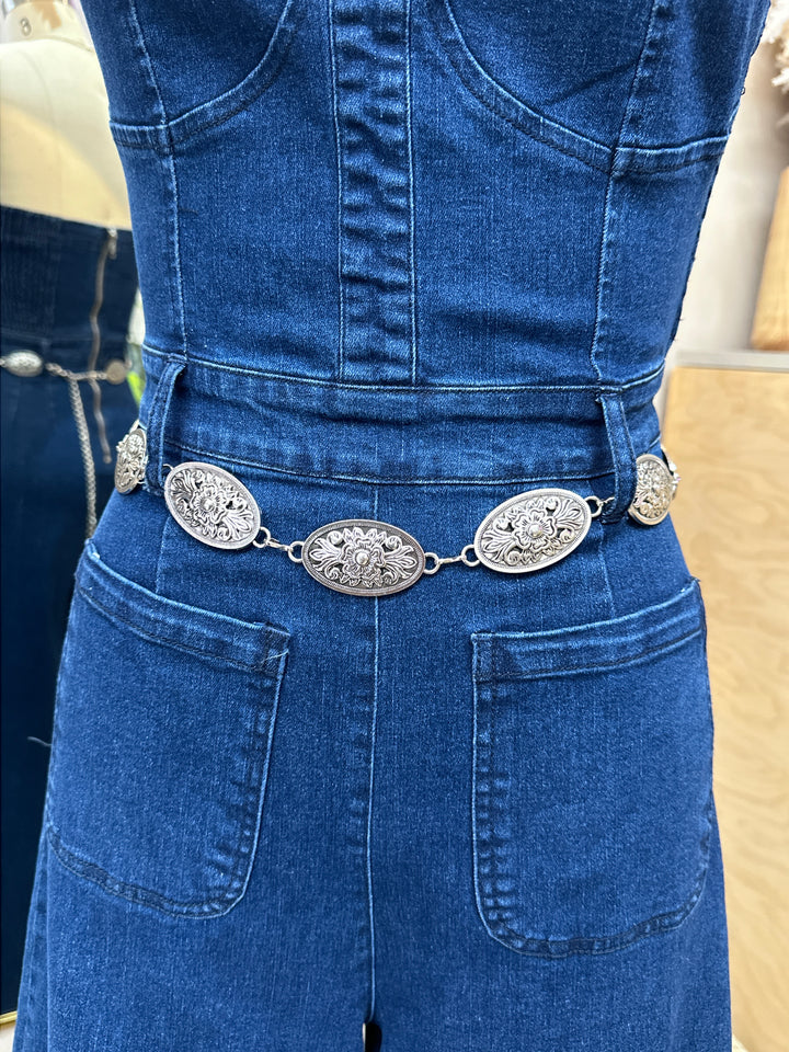 Western Cowgirl Oval Chain Belt
