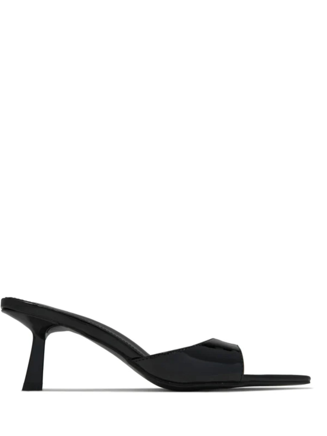 Black Patent Pu Pointed Toe Slip On Heel- Adele