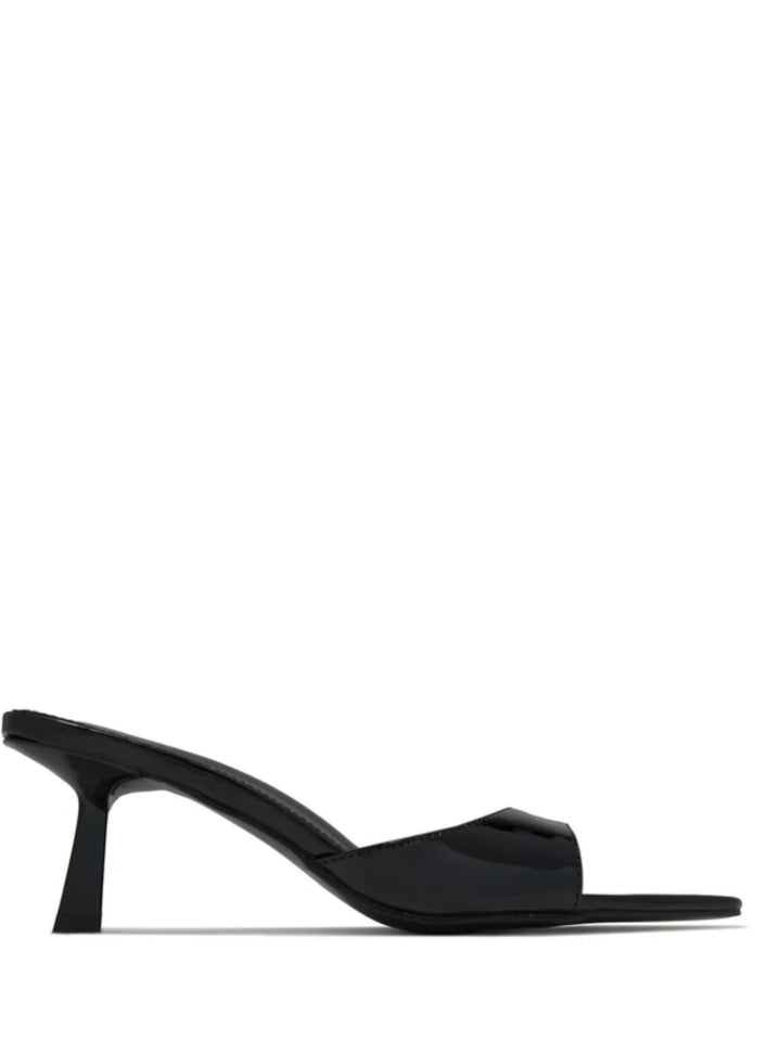 Black Patent Pu Pointed Toe Slip On Heel- Adele