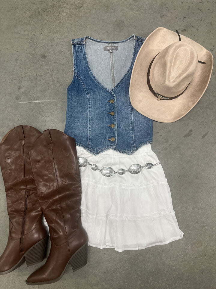 Western Boho Denim Vest