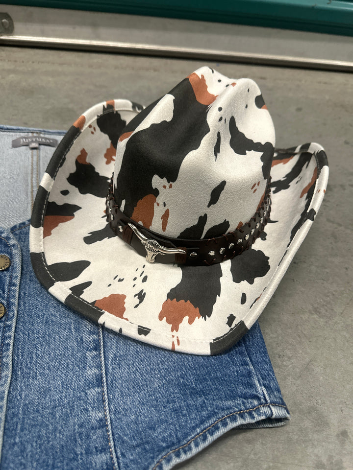 Bull Head Multi Cow Print Cowboy Hat