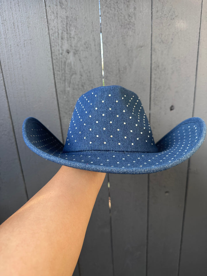 Rhinestone Rodeo Diva Denim Cowgirl Hat