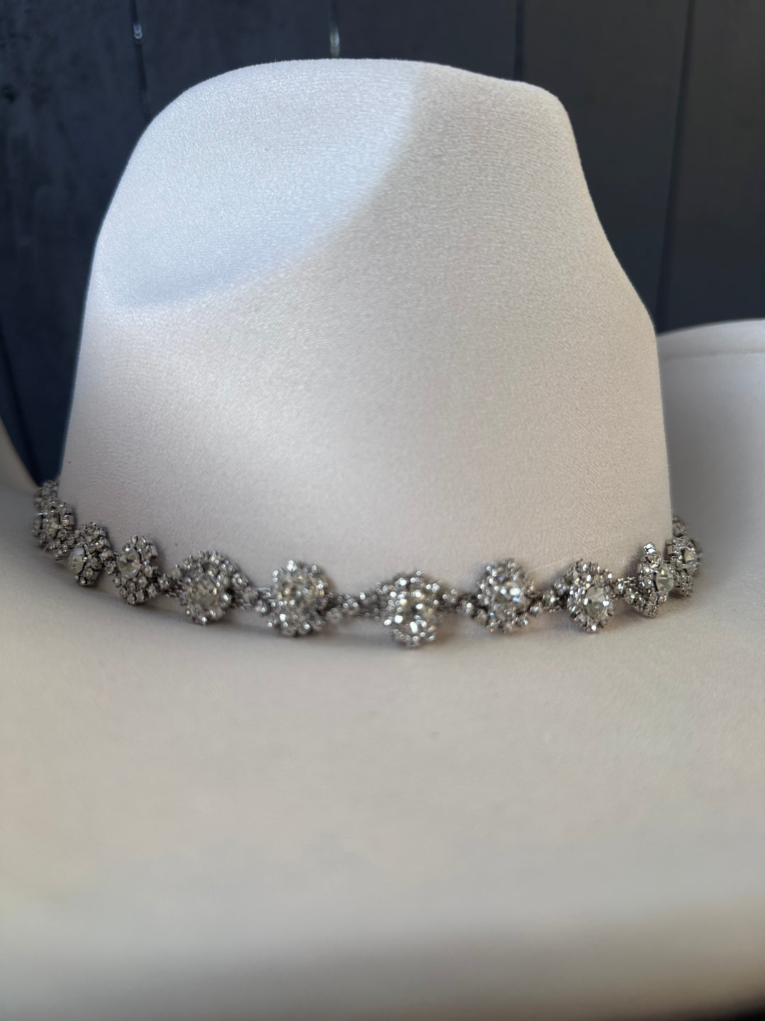 Ivory  Rhinestone Band Cowboy Hat