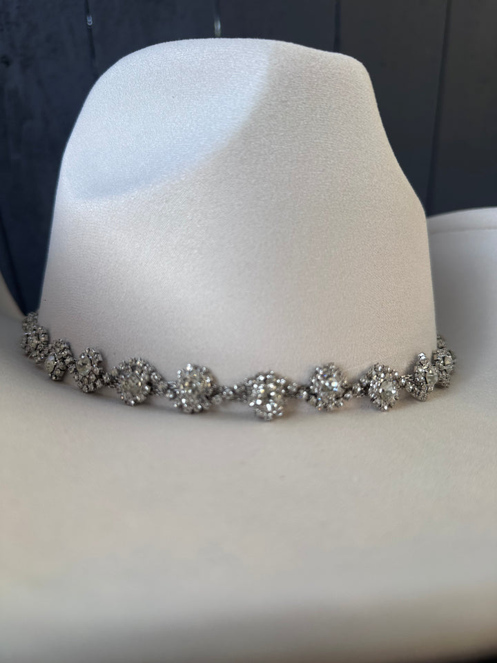 Ivory  Rhinestone Band Cowboy Hat