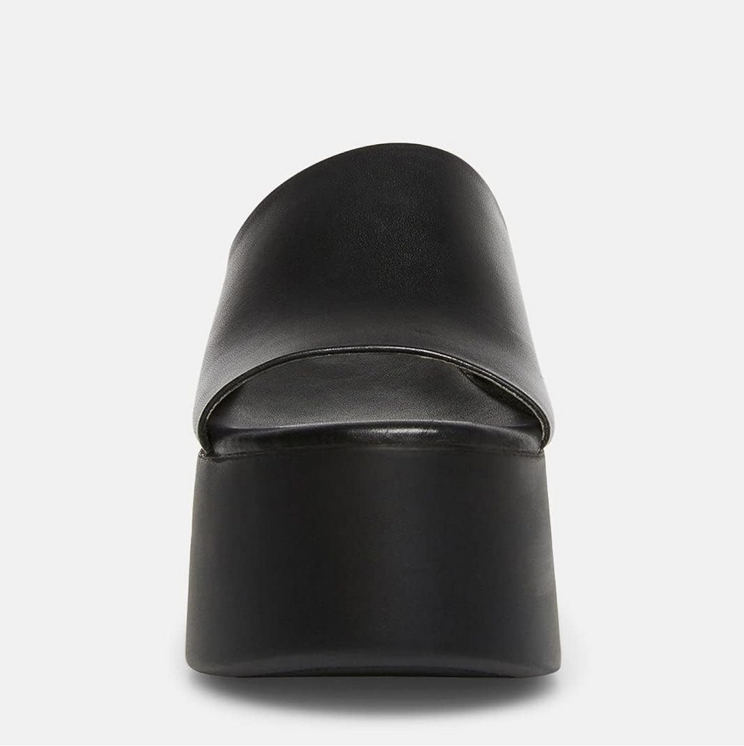 Black Platform Mule Sandals- Nelly