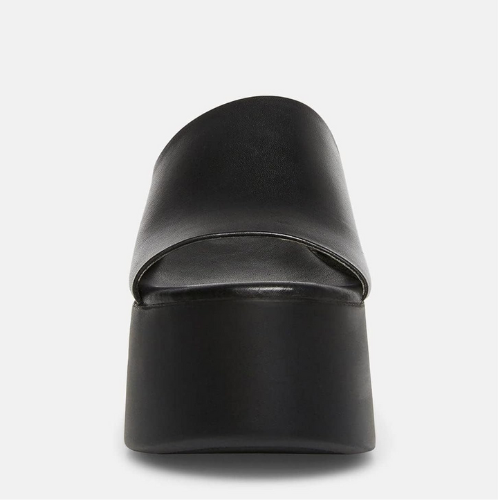 Black Platform Mule Sandals- Nelly