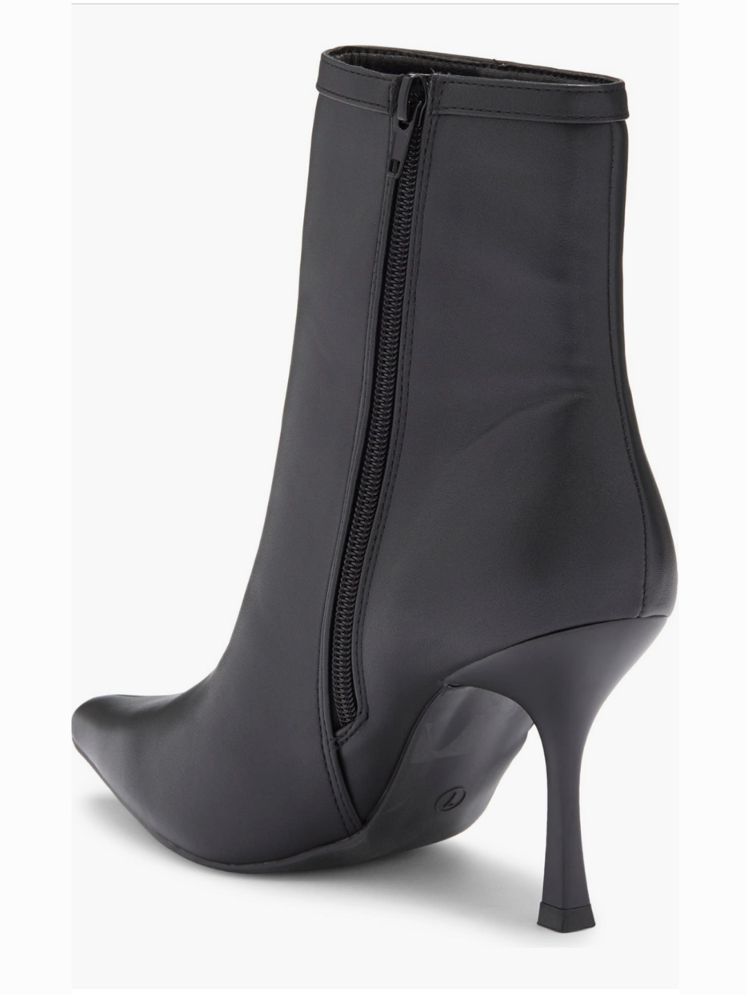 Ruby Black Faux Leather Pointed Toe Booties