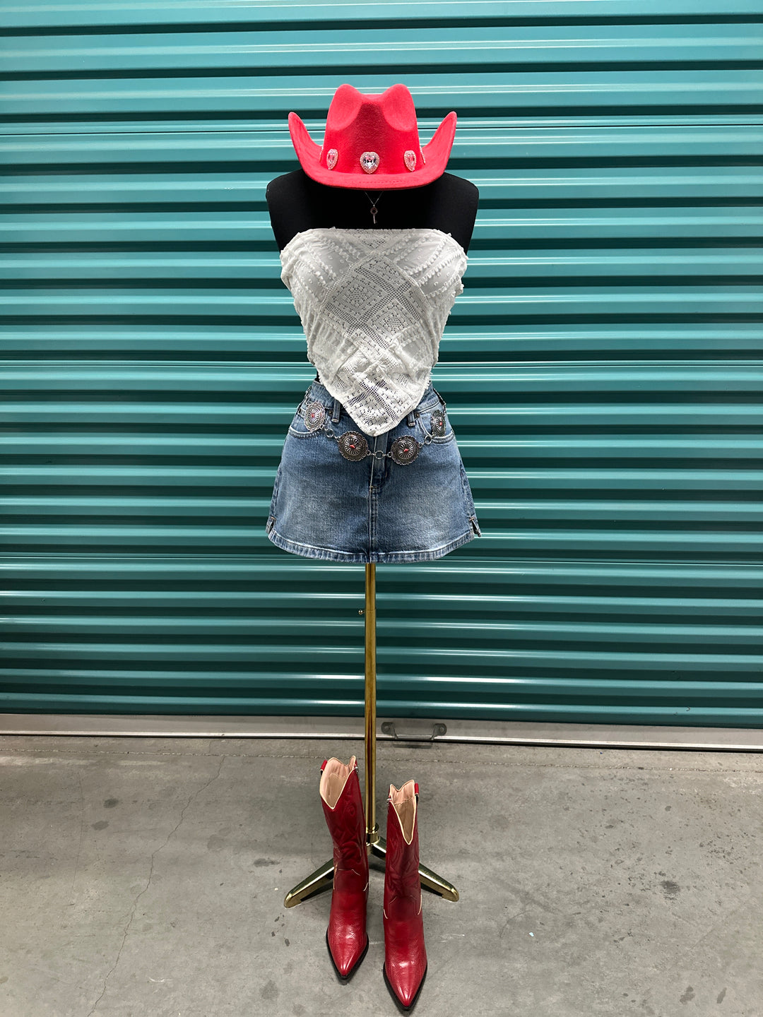 Western Red Cowboy Boots-Luceli