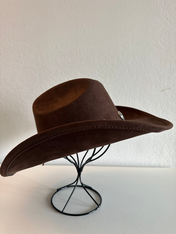 Brown  Cowboy Hat with Heart Accents