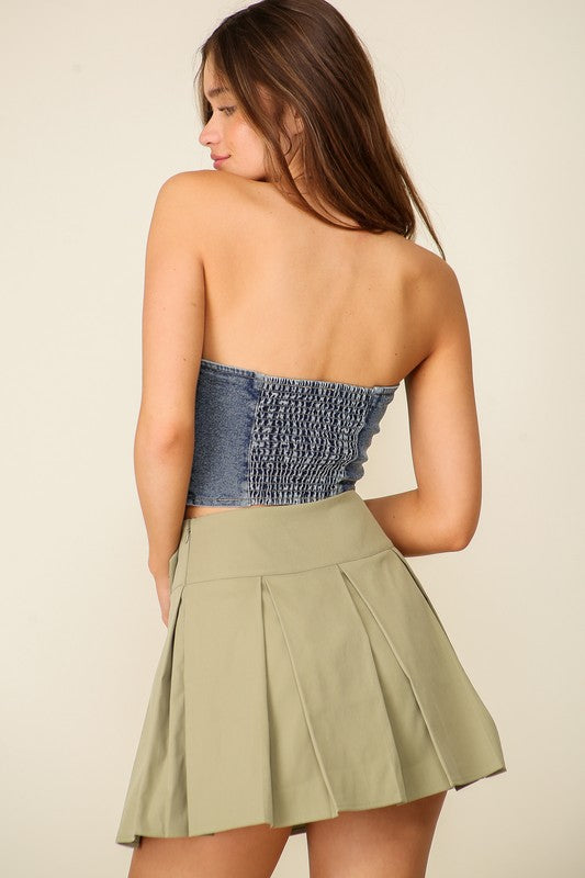 Strapless Denim Corset Top