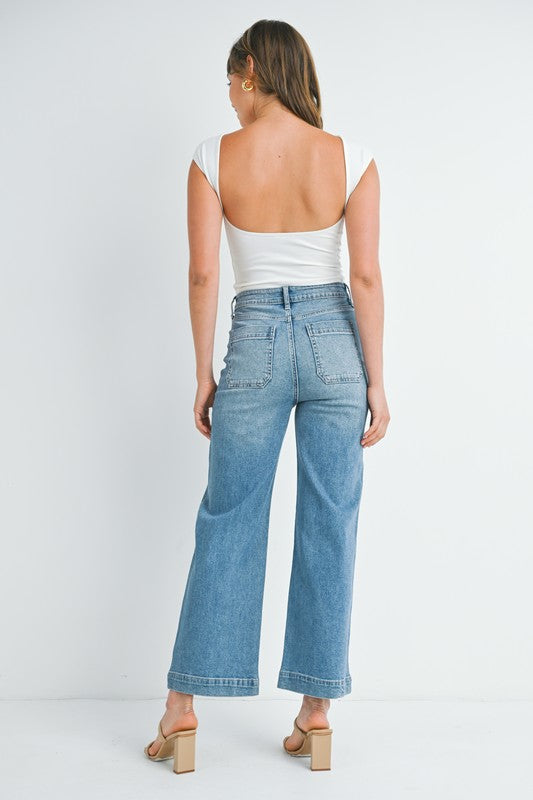 Mid Denim Utility Pants
