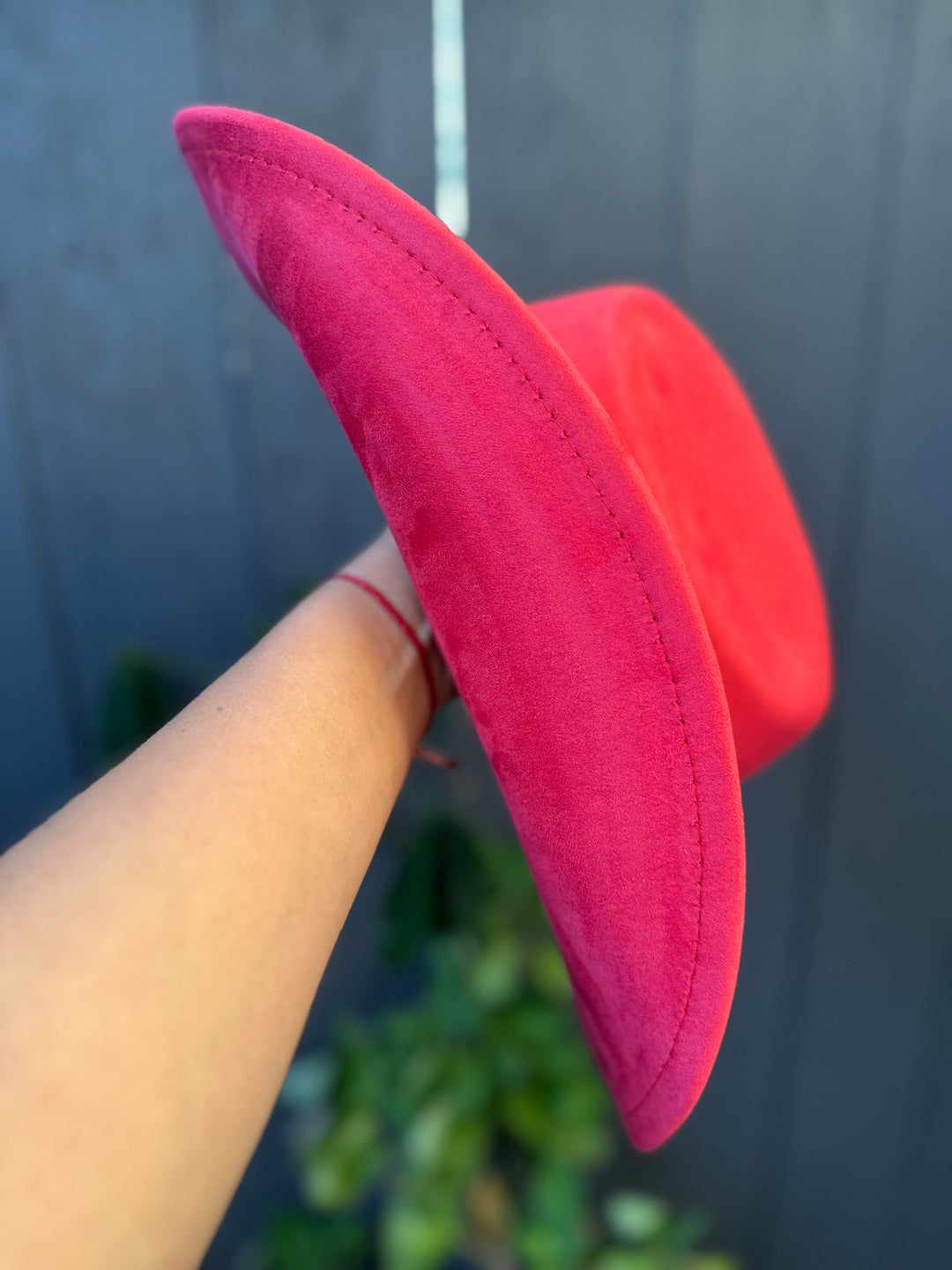 Solid Red Faux Suede Cowgirl Hat