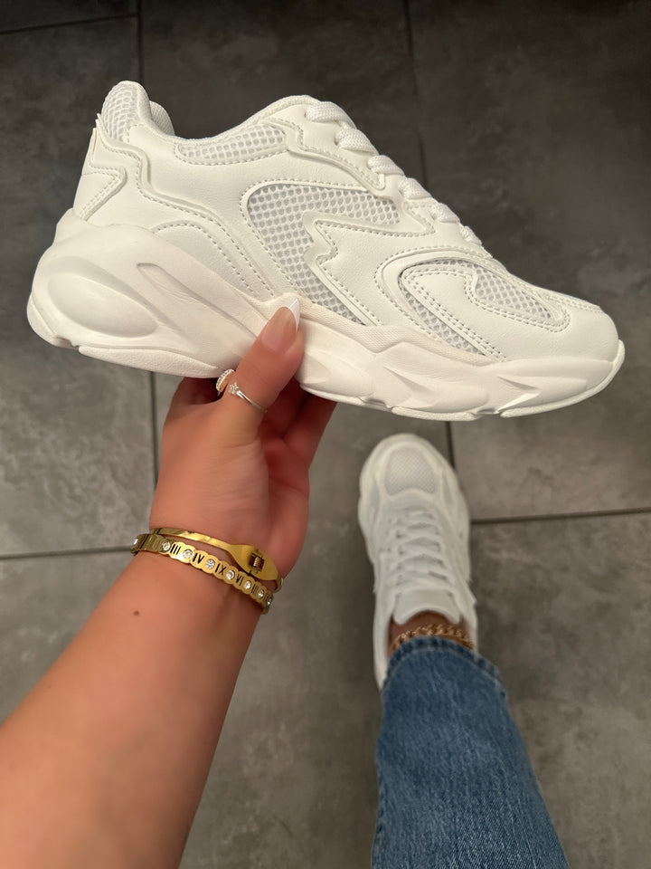 White Chunky Sneakers- Allison