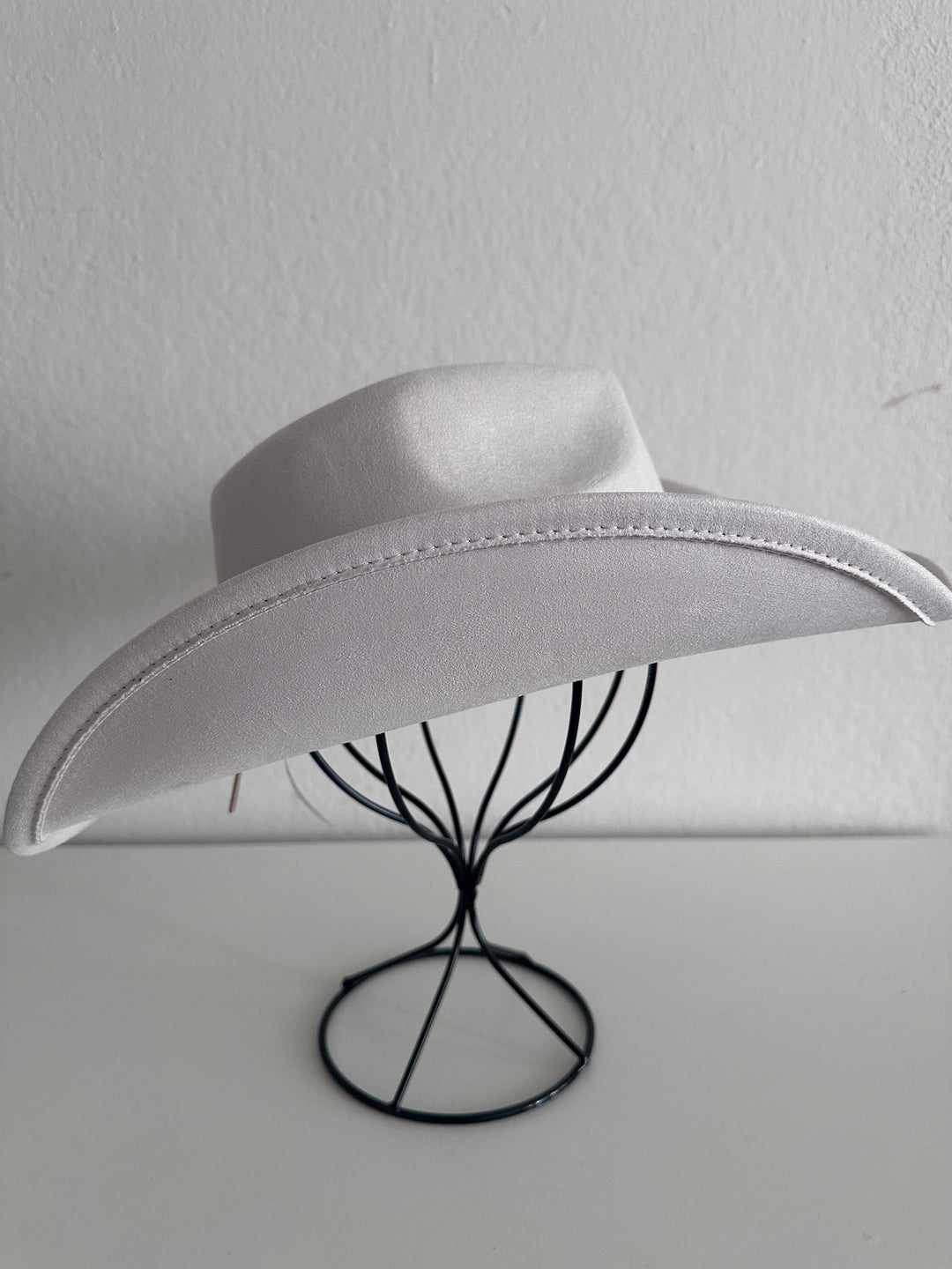 Ivory Elegant Rhinestone Faux Suede Cowboy Hat