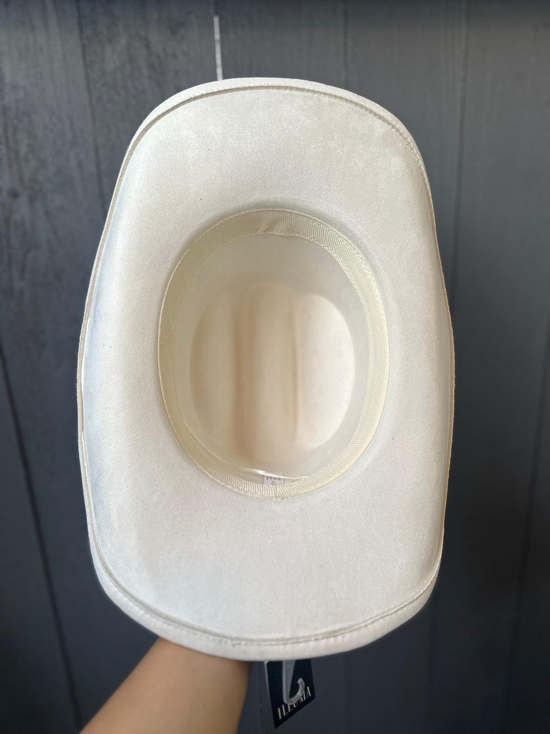 Ivory Cowgirl Hat with Turquoise Aztec Concho Detail