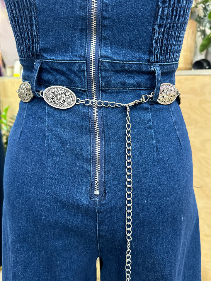 Western Cowgirl Oval Chain Belt