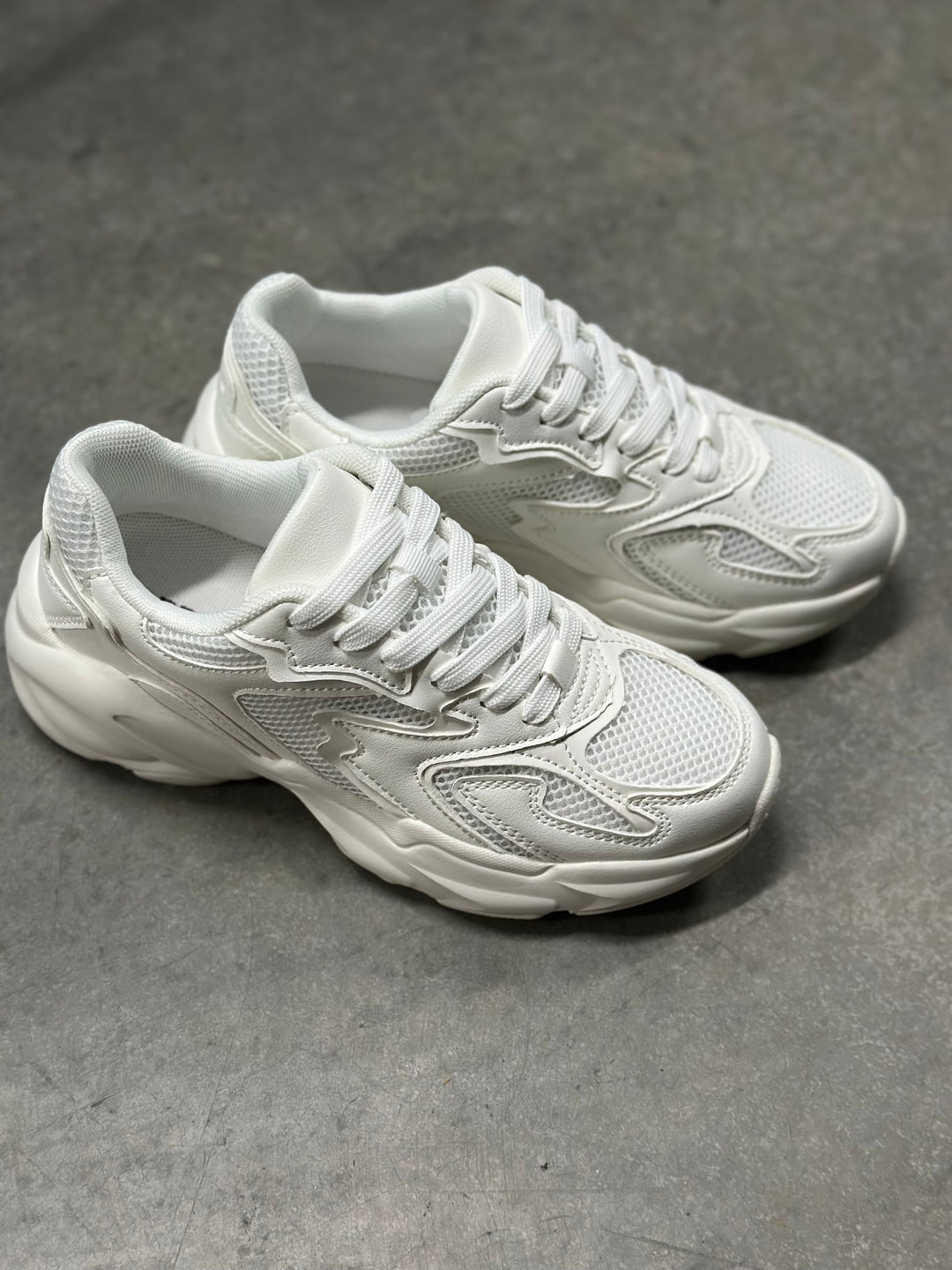 White Chunky Sneakers- Allison