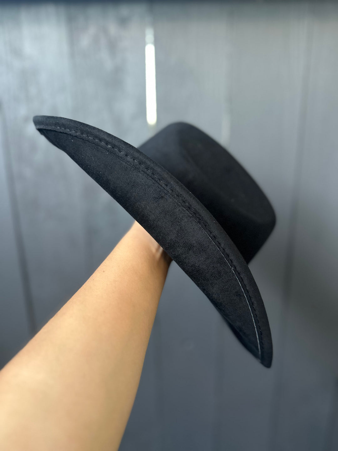 Black Cowgirl Hat with Silver Heart Buckle