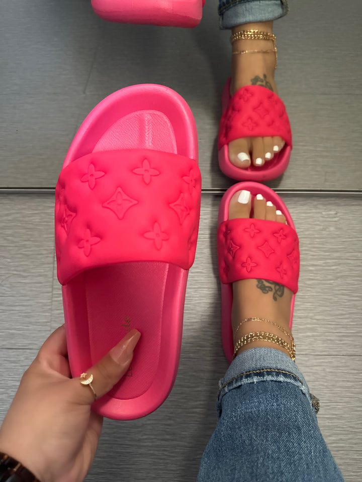 Bailey Slide- Neon Hot Pink