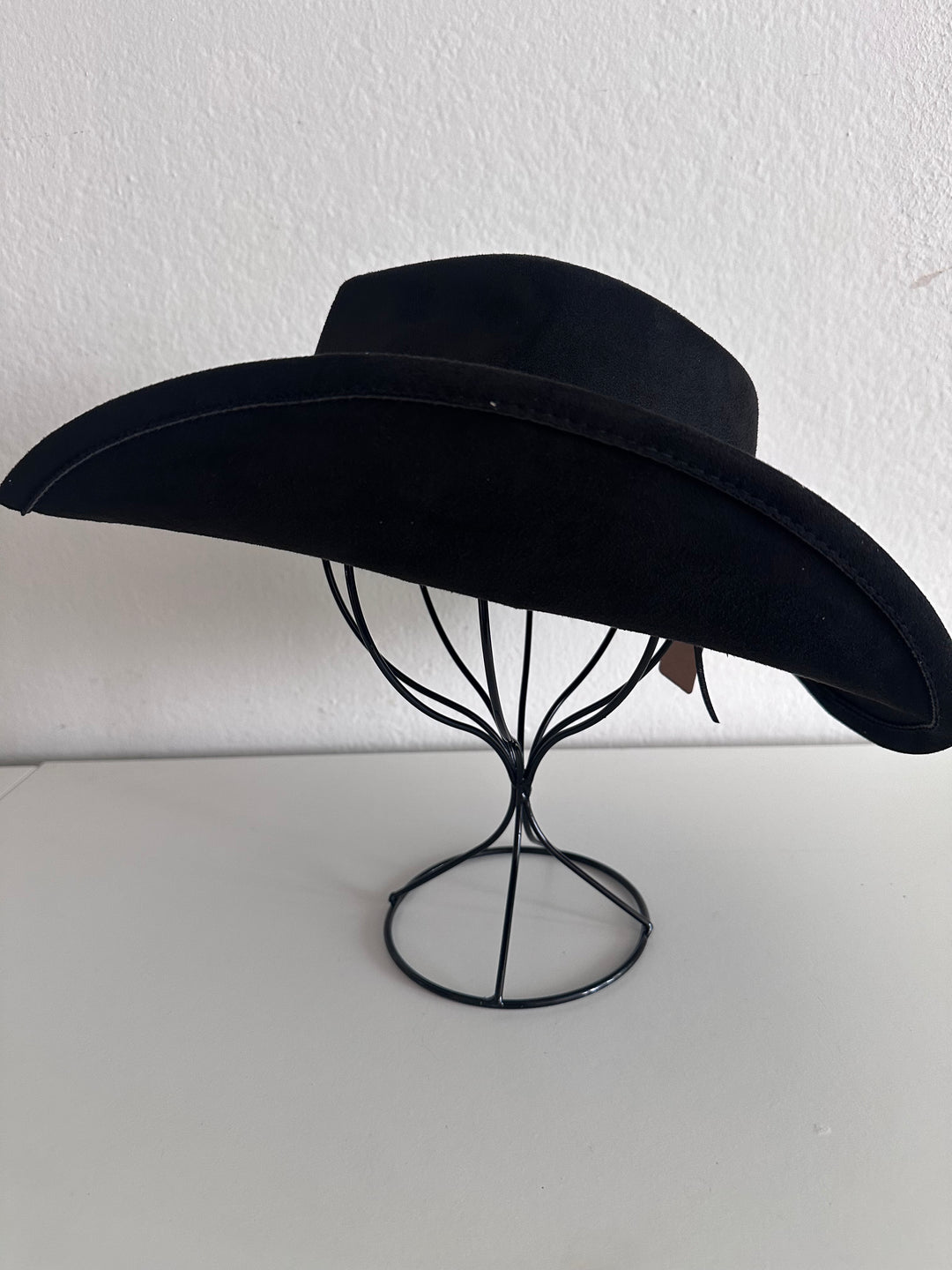 Black Cowboy Hat with Rhinestone Trim
