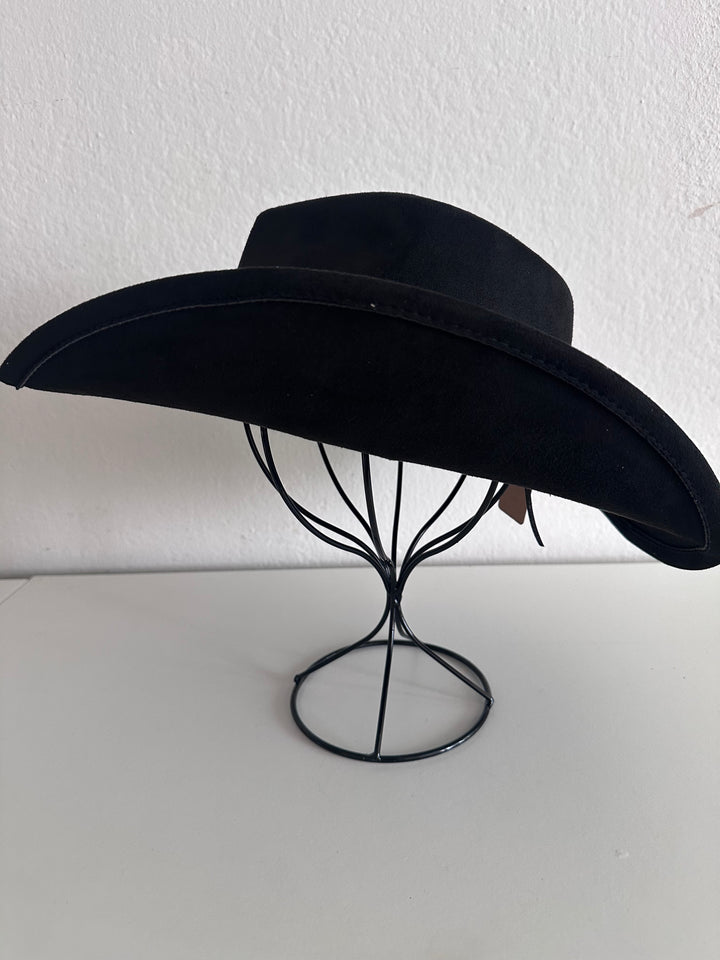 Black Cowboy Hat with Rhinestone Trim