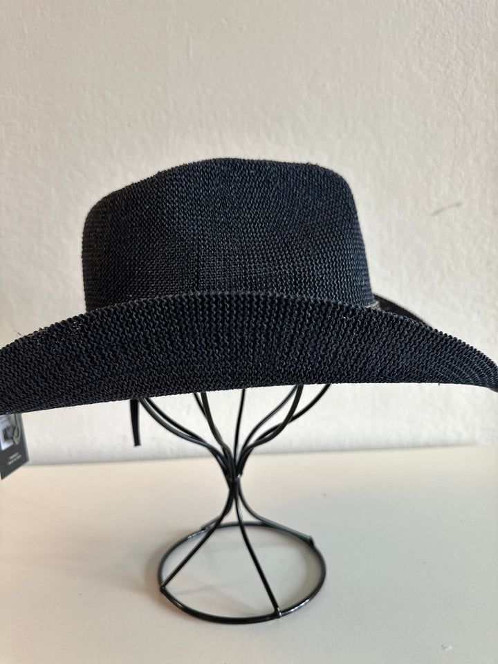 Navy Blue American Flag Band Cowboy Straw Hat