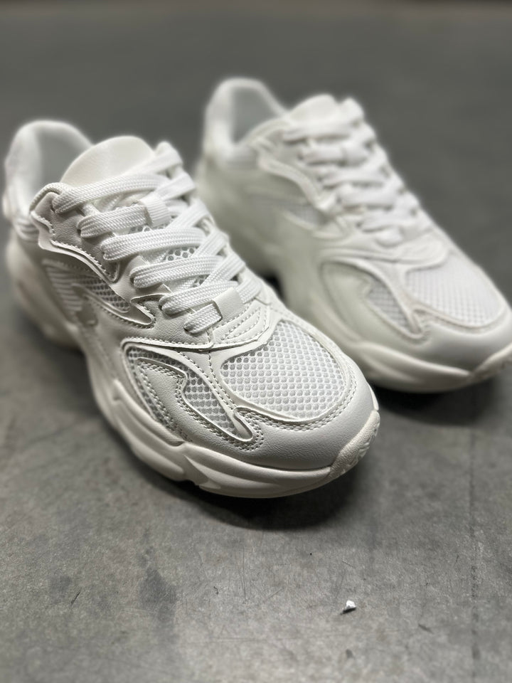 White Chunky Sneakers- Allison