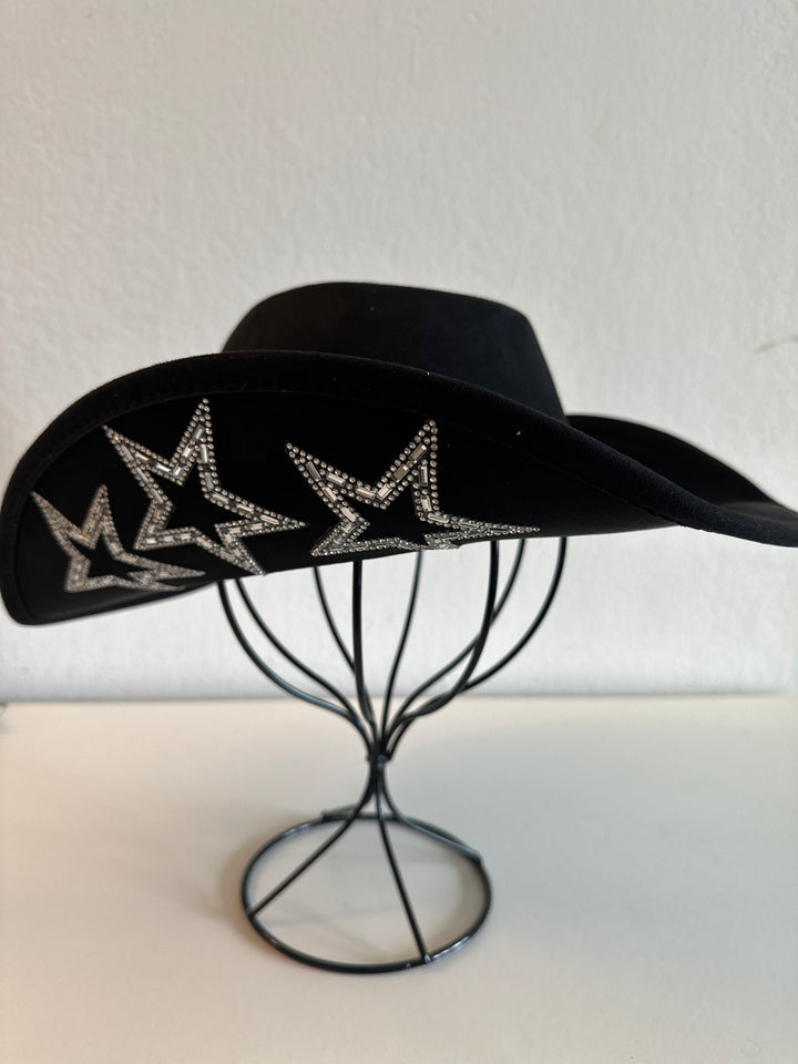 Black Star-Embellished Cowboy Hat