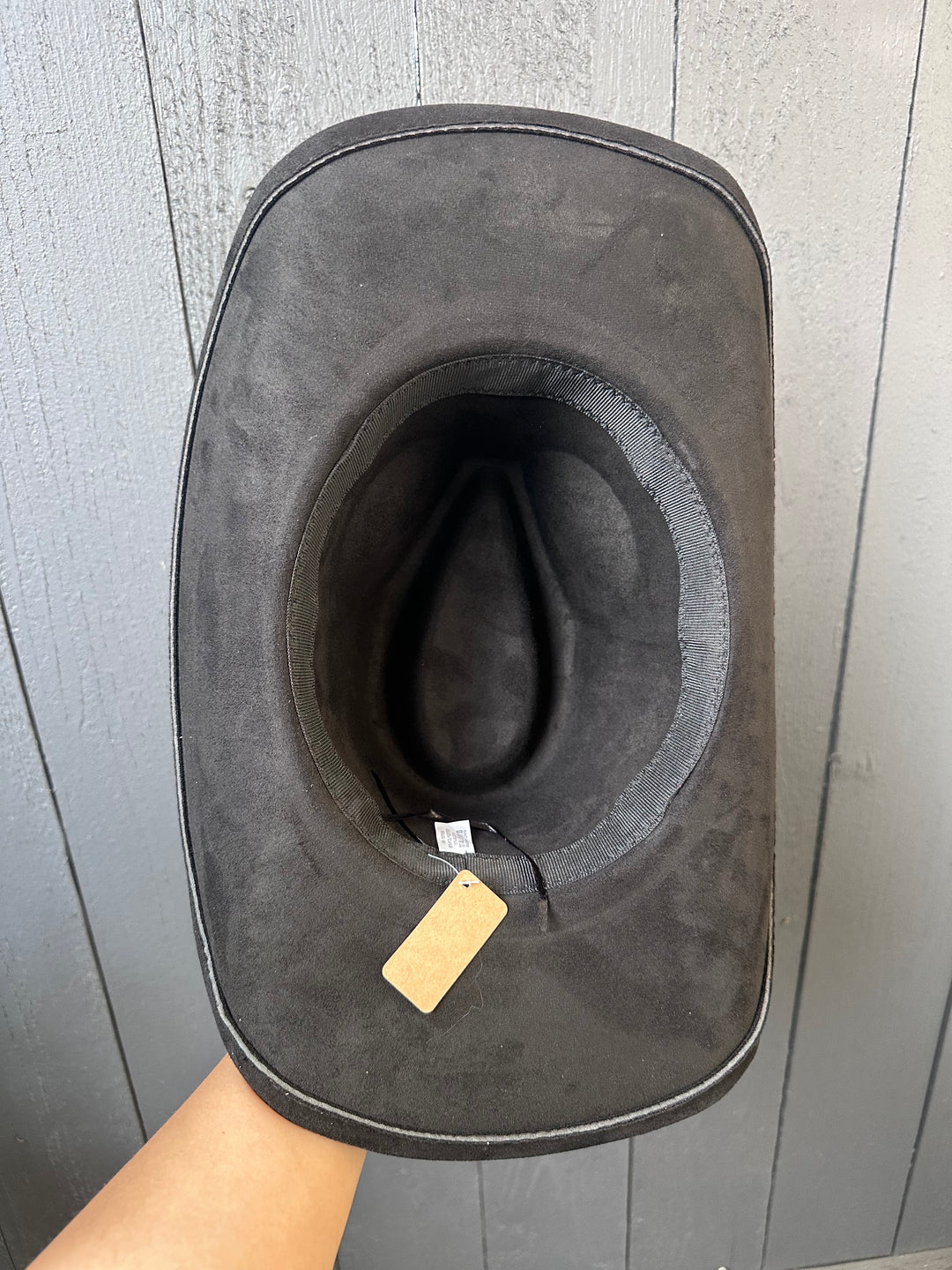 WESTERN BLACK FAUX SUEDE HEART JEWELED  COWGIRL HAT