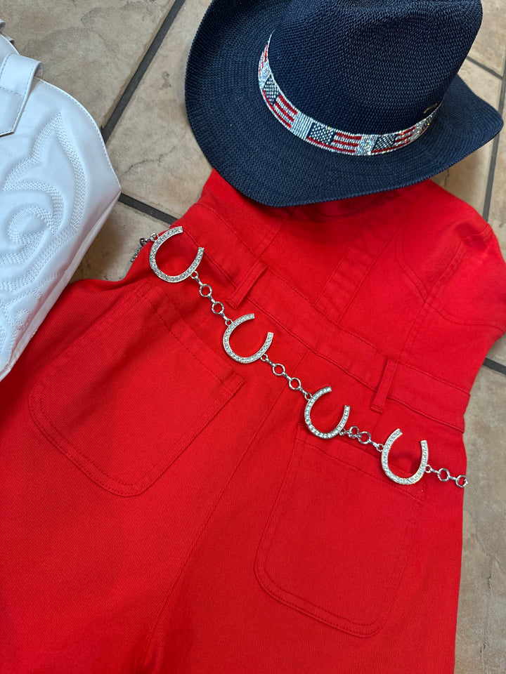 Navy Blue American Flag Band Cowboy Straw Hat