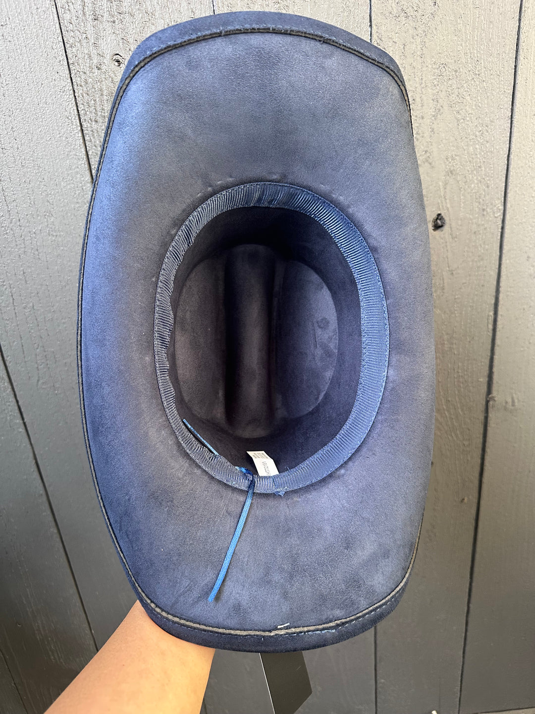 Midnight Blue Cowgirl Hat with Silver and Turquoise Concho Band