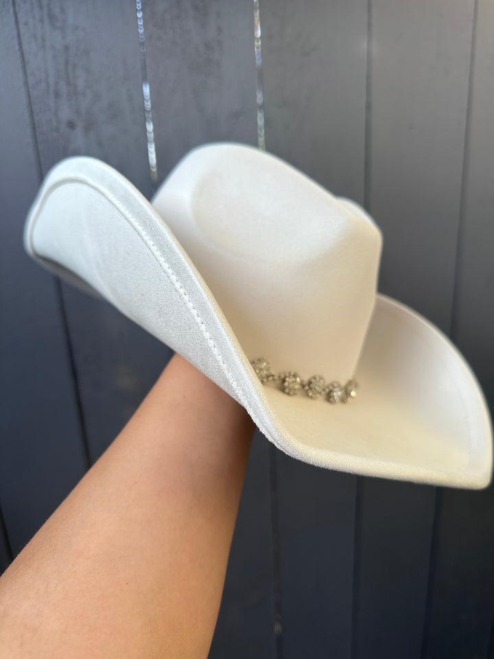 Ivory  Rhinestone Band Cowboy Hat