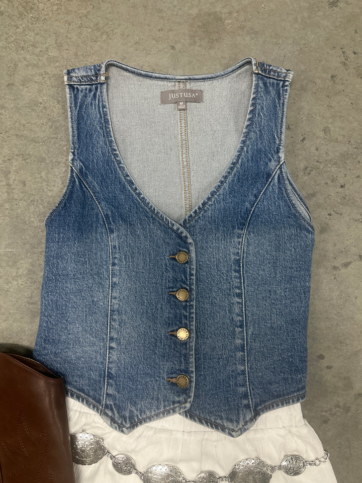 Western Boho Denim Vest