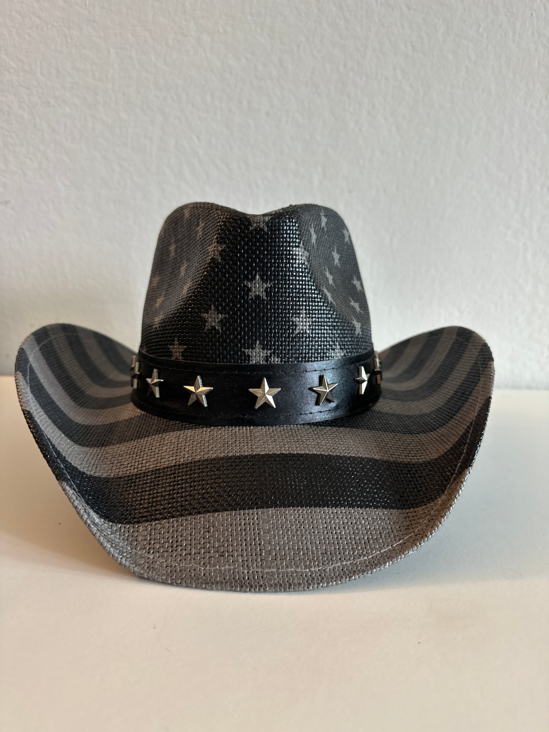 Black and White Patriotic American Flag Cowboy Hat