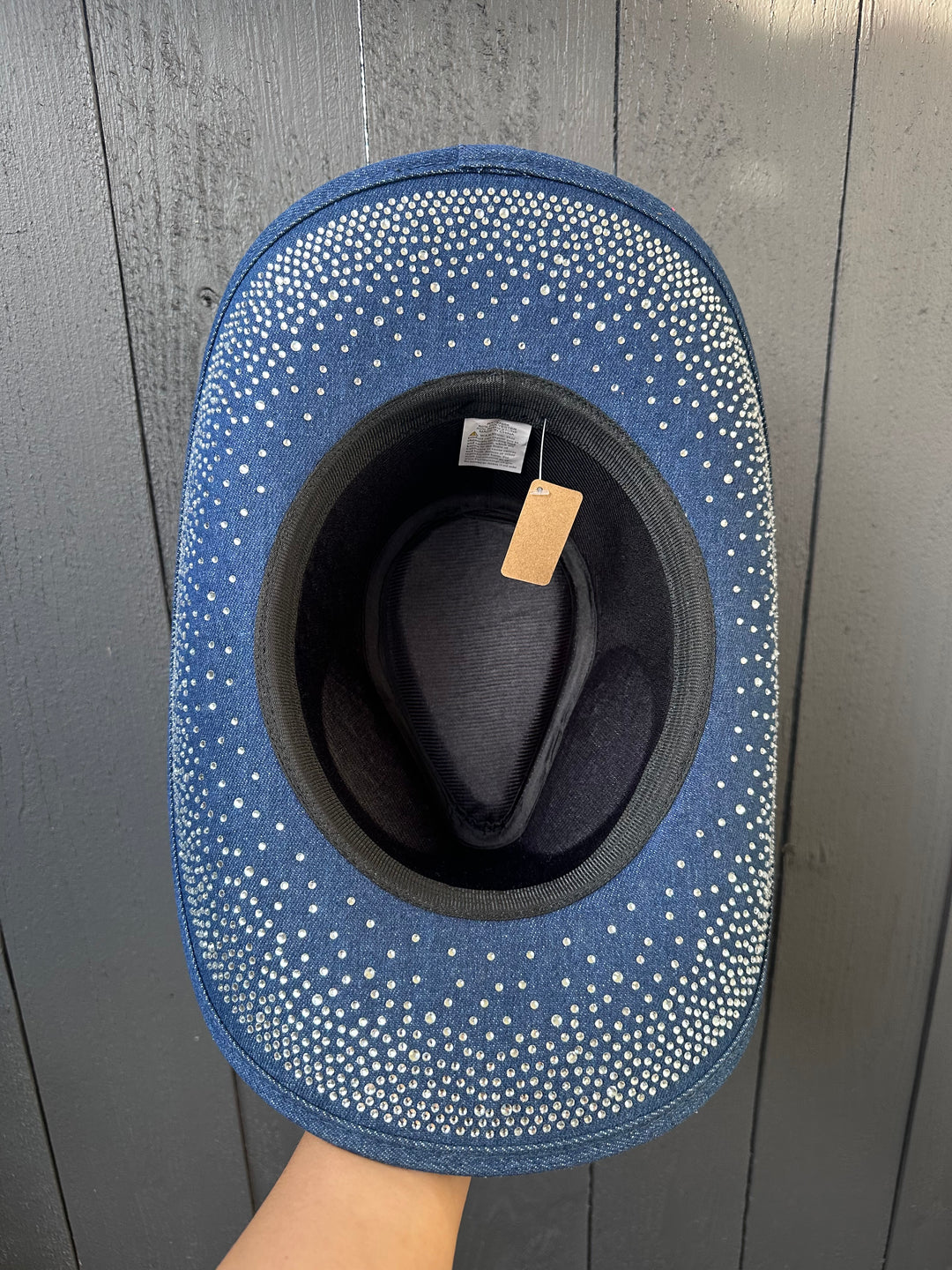 Dark Denim Cowgirl Hat with Rhinestones