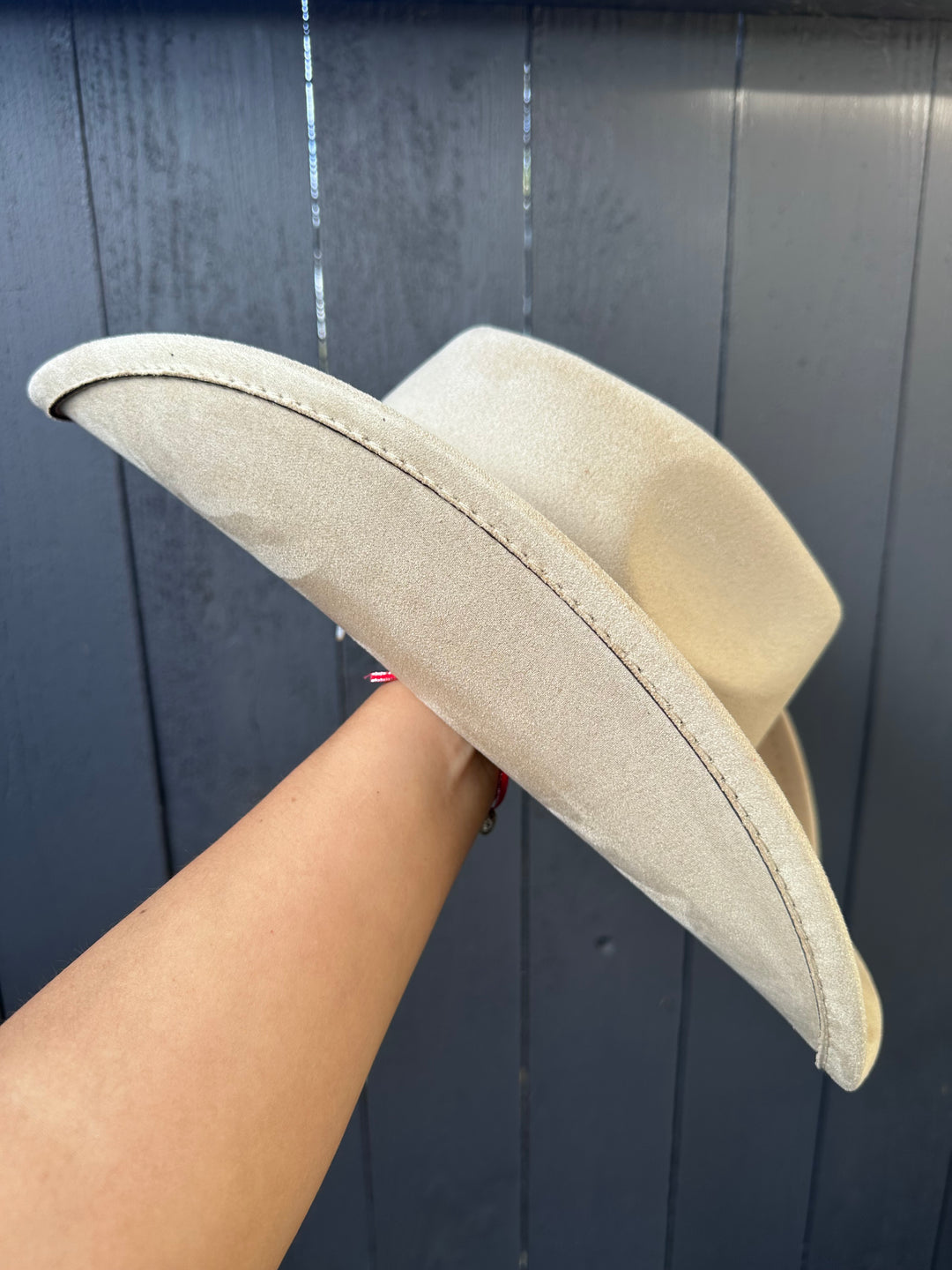 Beige Western Cowboy Hat with Bull Emblem