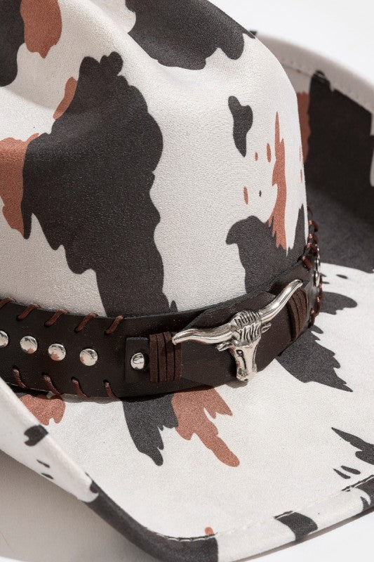 Bull Head Multi Cow Print Cowboy Hat