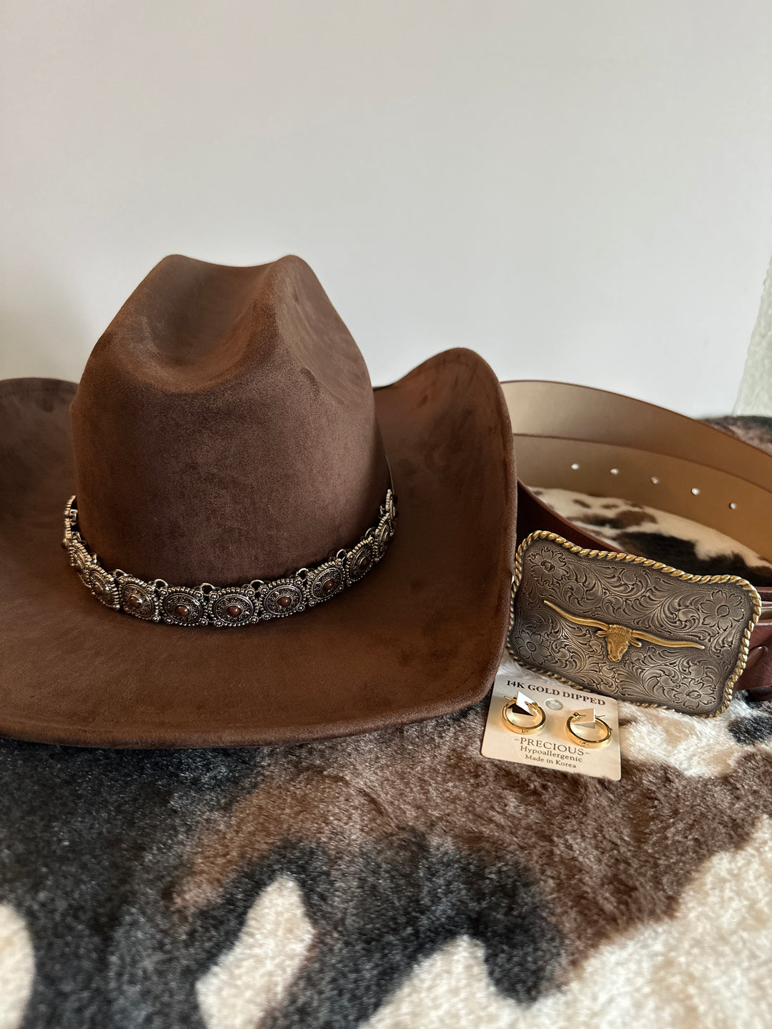 Chocolate Brown Cowboy Hat with Silver Concho Band
